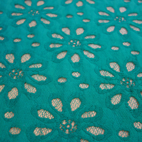 turquoise color floral lace