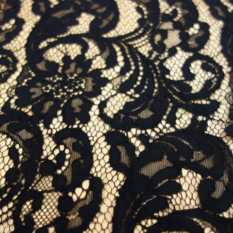 black color floral lace